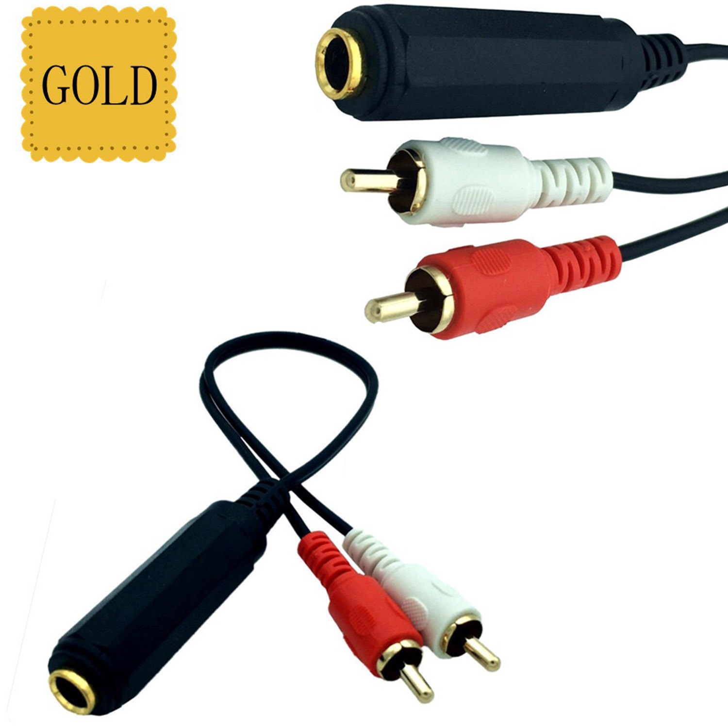 Audio Splitter Y - 1pc 6.35mm to 2 RCA Y