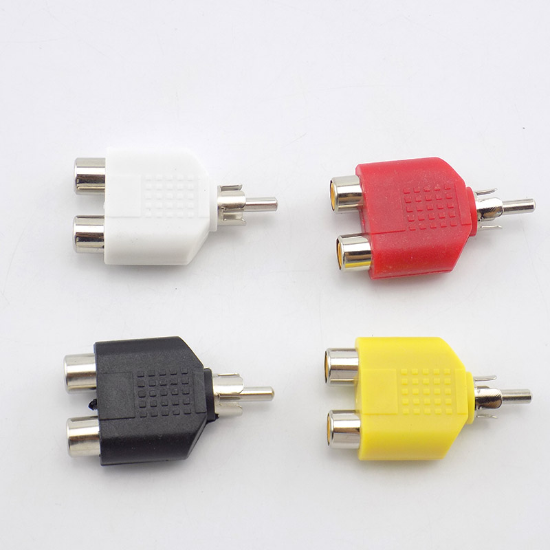 Audio Splitter Y - 4 unids/lote conector RCA Y divisor